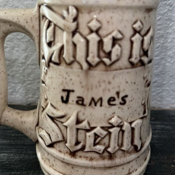 Vintage 1984 Spotted Ceramic Beer Mug With Buffalo Design - Picture 3 of 8